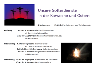 Gottesdienste Ostern 2026
