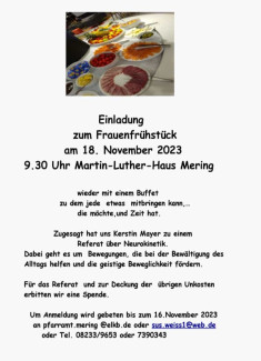 Einladung Frauenfrühstück 18.11.2023