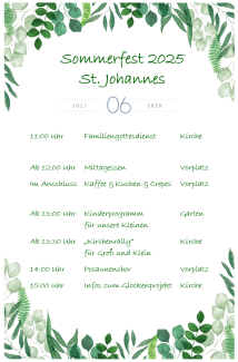 Sommerfest 2025 Ablauf